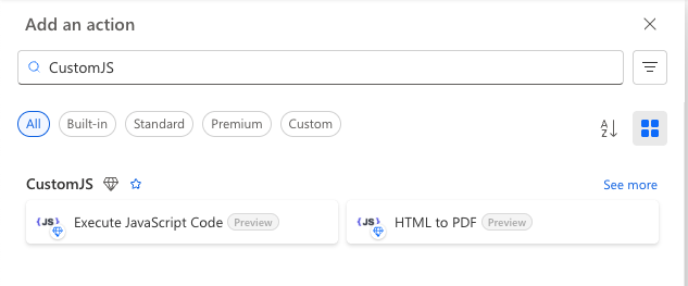 Find CustomJS HTML to PDF Module